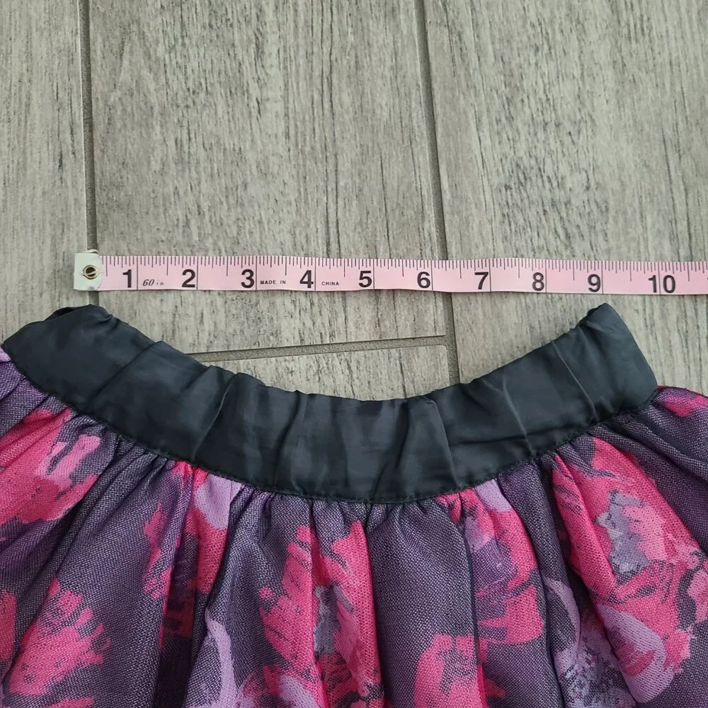 Gymboree Girls Purple Floral Tulle Skirt - Size 5